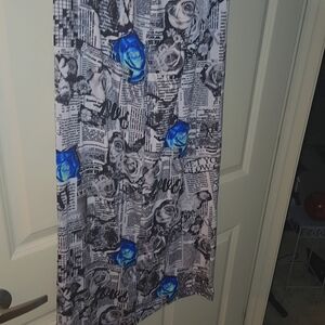 Floral Newspaper Print Scarf